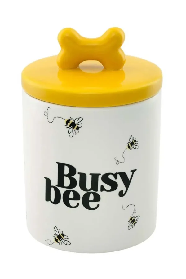 Cath Kidston Bees Ceramic Pet Treat Jar Yellow New