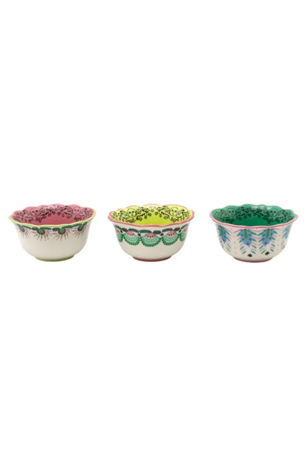 Cath Kidston Celestial Set Of 3 Scallop Dip Bowls Pink Clearance