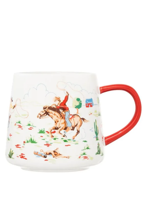 Cath Kidston COWBOY BOOTS BILLIE MUG Cream Clearance