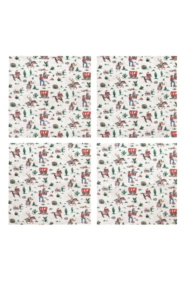 Cath Kidston Cowgirl Set Of 4 Napkins Cream Sale