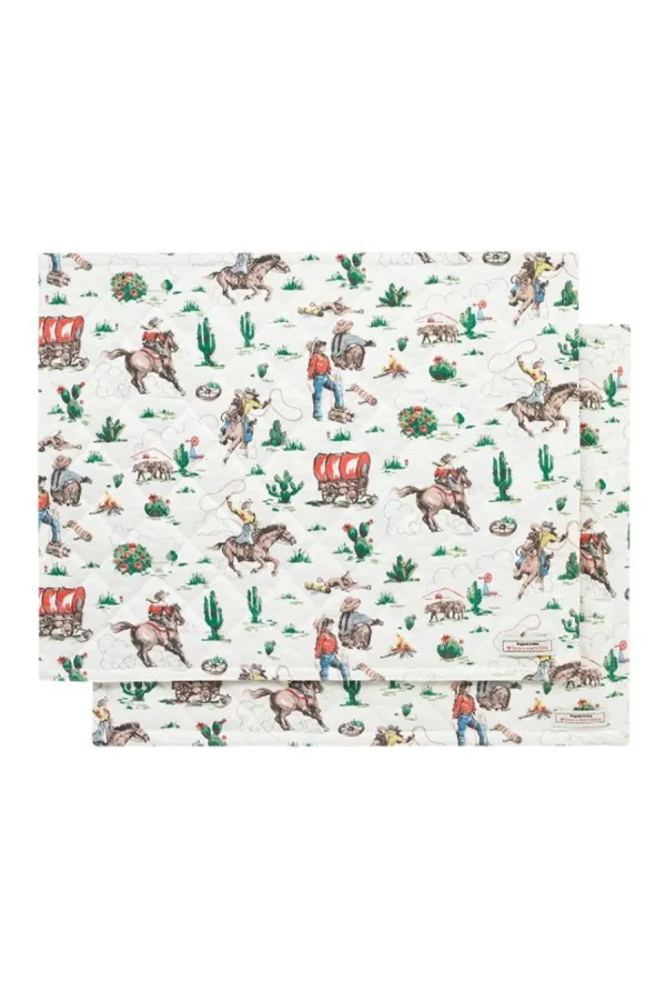 Cath Kidston Cowgirl Set Of 2 Quilted Placemat Cream Cheap