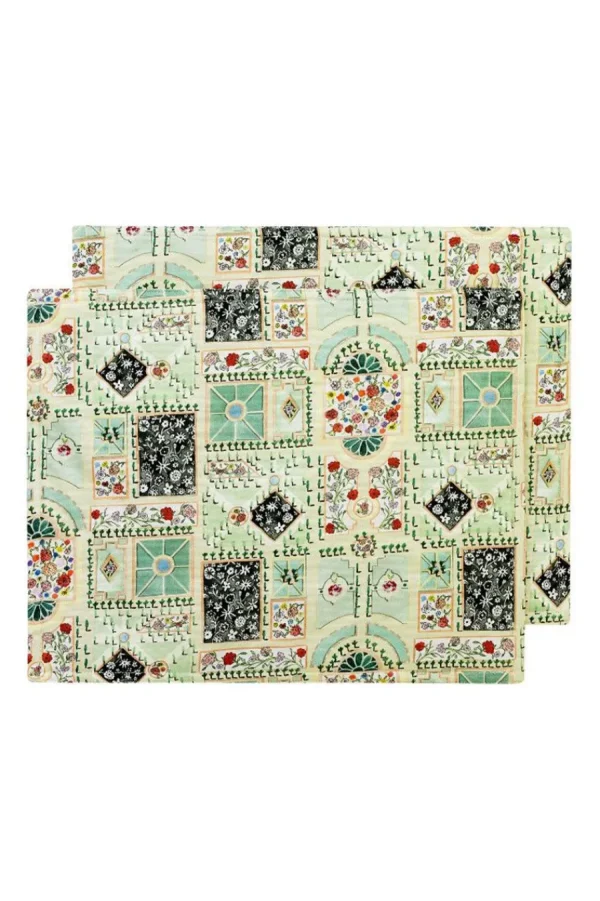 Cath Kidston Down The Garden Path Set Of 2 Quilted Placemat Cream Hot