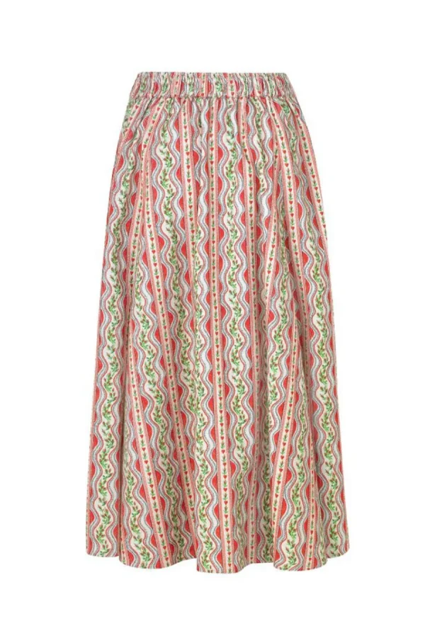 Cath Kidston Endless Love Small Corduroy Button-through Midi Skirt Pink Clearance