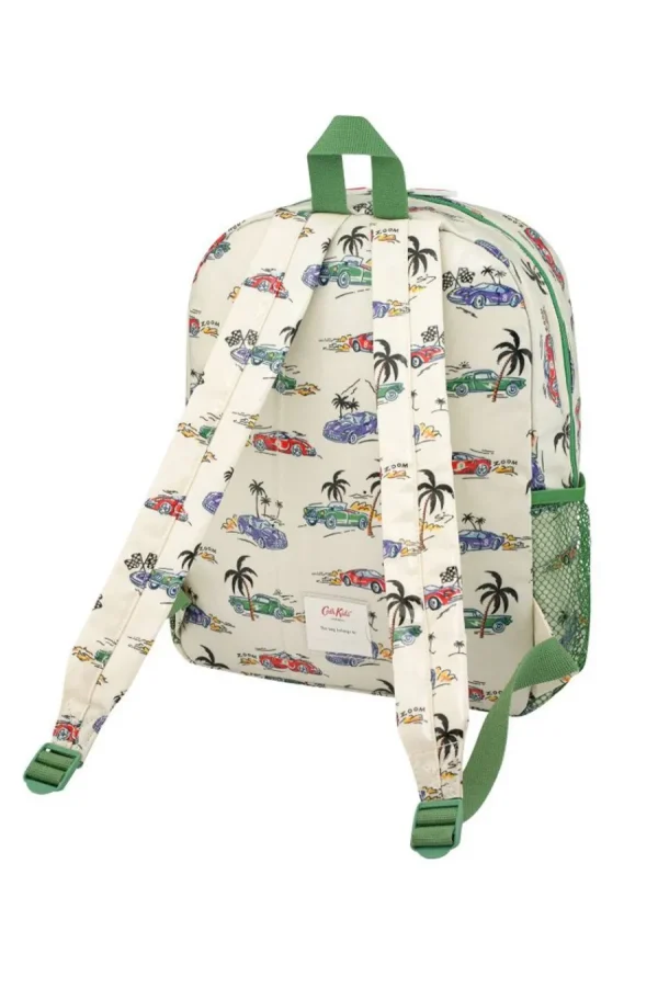 Cath Kidston Fast Cars Kids Classic Large Backpack With Mesh Pocket Cream Shop