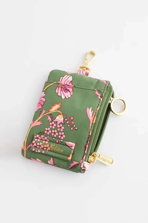 Cath Kidston FRIENDSHIP GARDEN ID COIN PURSE Green Clearance