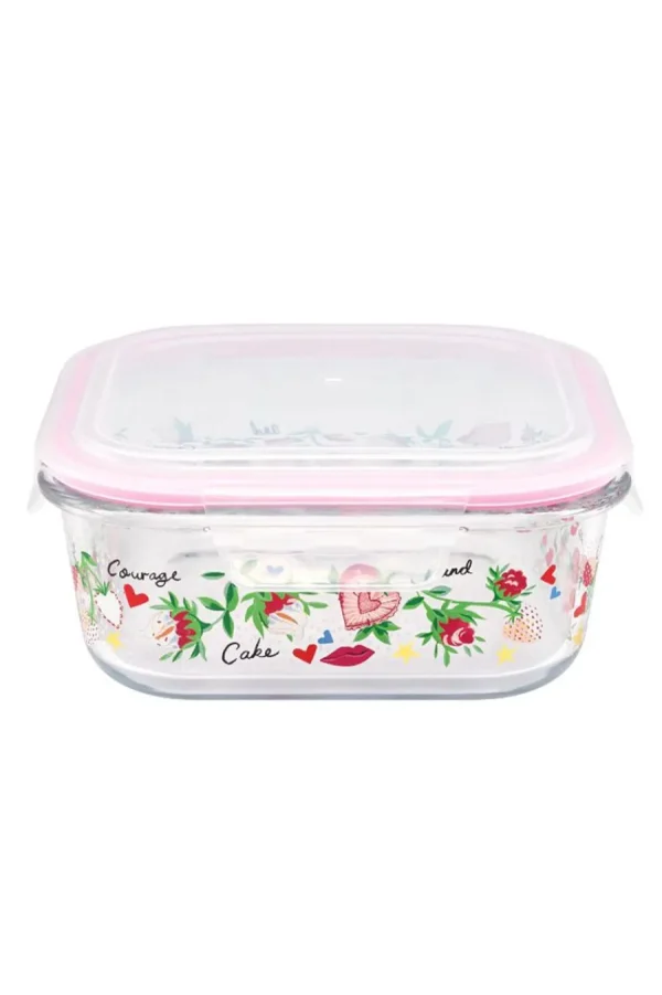 Cath Kidston GBBO Glass Storage Box Cream/Pink Fashion