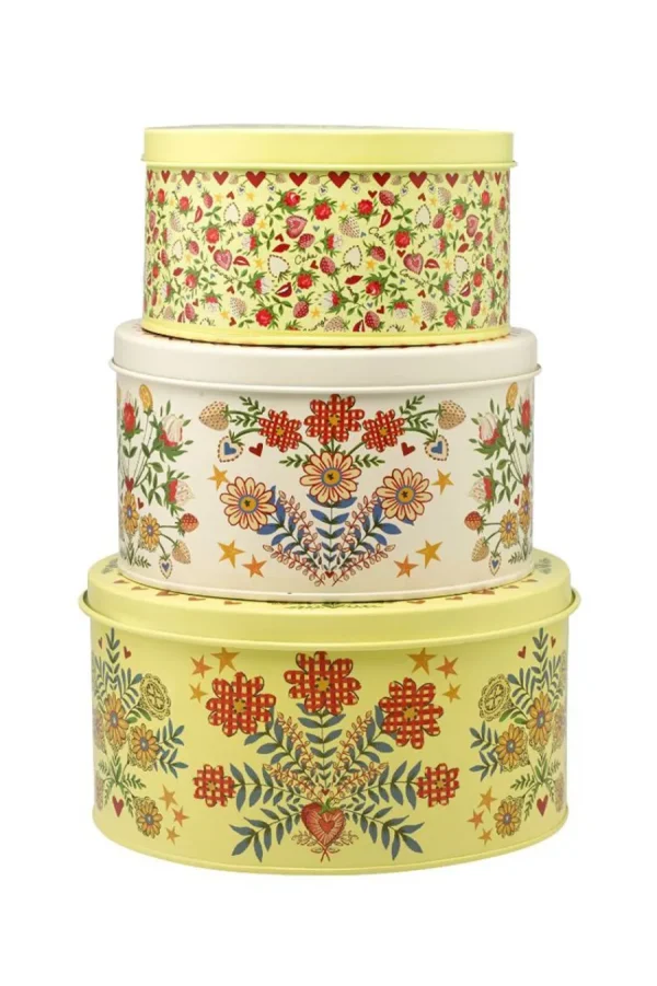 Cath Kidston GBBO Showstopper Set Of 3 Cake Tins Yellow Flash Sale