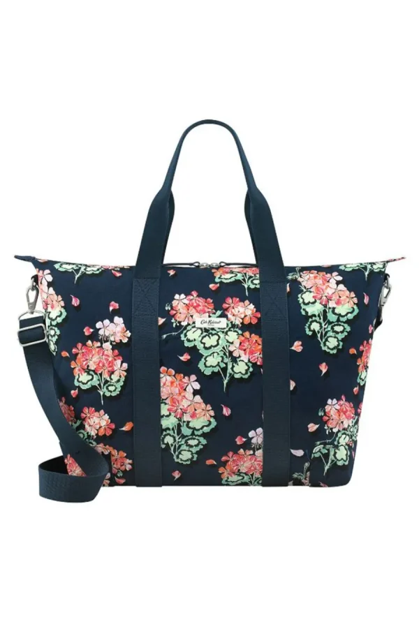 Cath Kidston Geraniums Foldaway Overnight Bag Navy Outlet