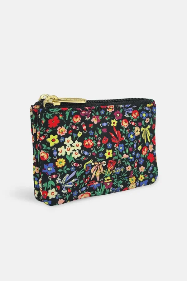 Cath Kidston HARMONY DITSY DOUBLE ZIP PURSE Black Store