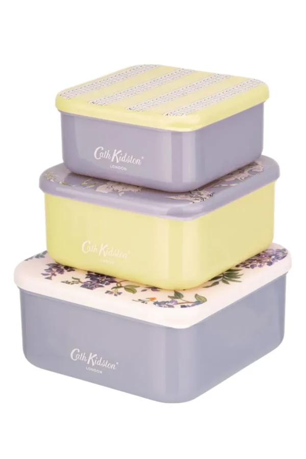 Cath Kidston London Wisteria Set Of 3 Snack Boxes Multi Store