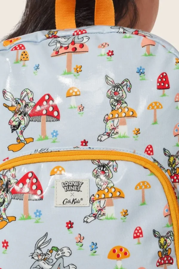 Cath Kidston Looney Tunes Toadstalls Kids Classic Large Backpack With Mesh Pocket Blue Sale