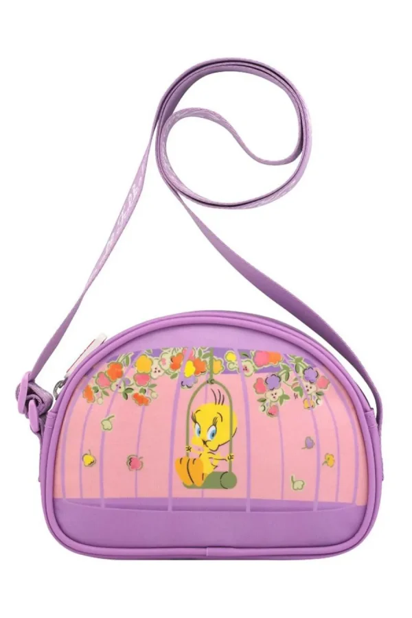 Cath Kidston Looney Tunes Tweety Pie Novelty Half Moon Cross Body Bag Pink Best Sale