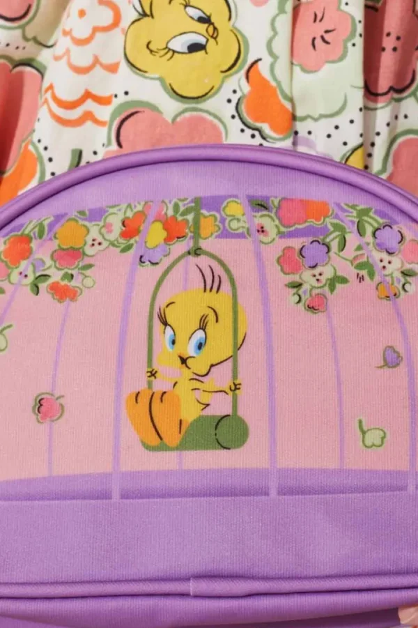 Cath Kidston Looney Tunes Tweety Pie Novelty Half Moon Cross Body Bag Pink Best Sale