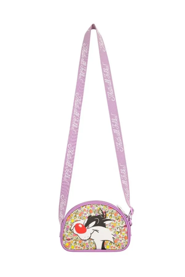 Cath Kidston Looney Tunes Tweety Pie Novelty Half Moon Cross Body Bag Pink Best Sale