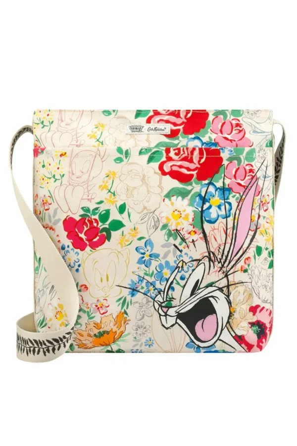 Cath Kidston Looney Tunes Zipped Messenger Bag Cream Best