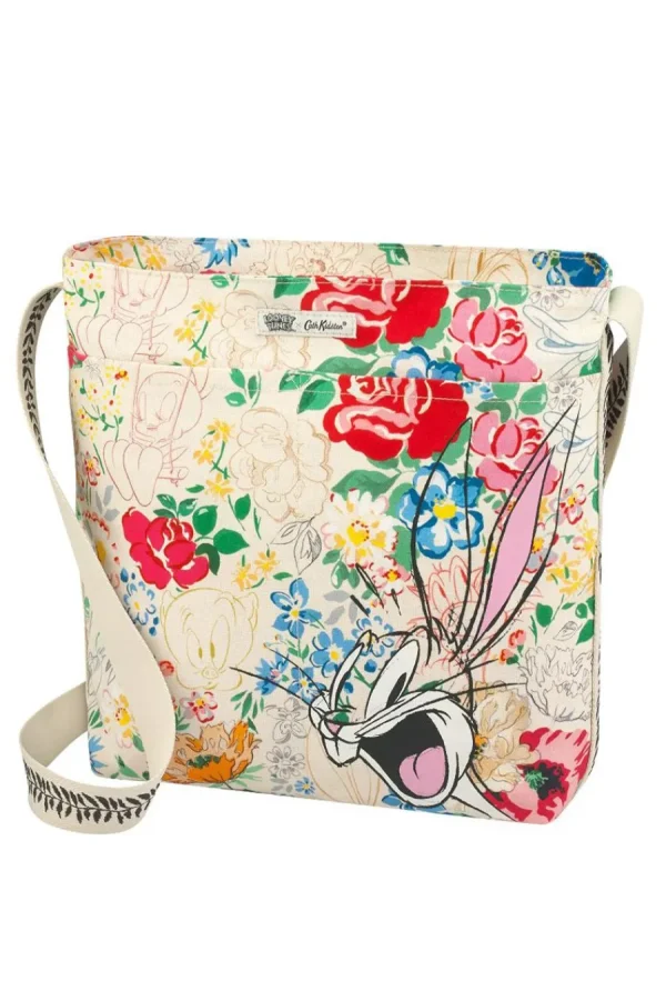 Cath Kidston Looney Tunes Zipped Messenger Bag Cream Best