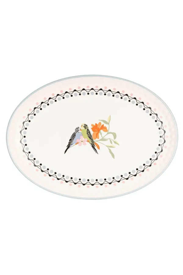 Cath Kidston Love Budgies Oval Platter Multi Store