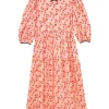 Cath Kidston Marble Hearts Ditsy Soft Waisted Dress Pink Hot