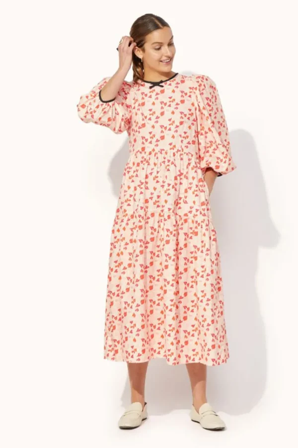 Cath Kidston Marble Hearts Ditsy Soft Waisted Dress Pink Hot