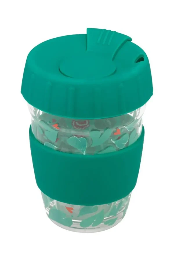 Cath Kidston Marble Hearts Glass Travel Cup Cream/Green Online