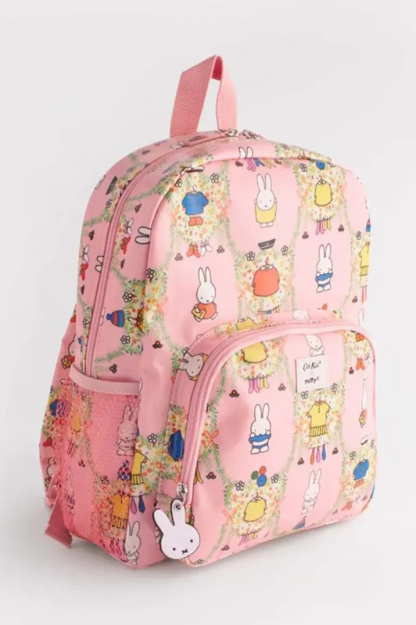 Cath Kidston MIFFY PLACEMENT KIDS CLASSIC LARGE BACKPACK WITH MESH POCKET Pink Outlet