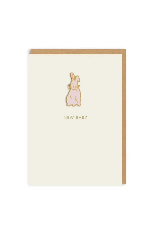 Cath Kidston New Baby Enamel Pin Card Cream New