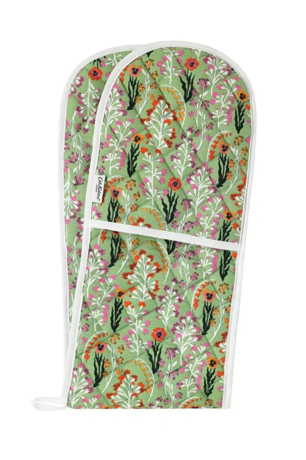 Cath Kidston Paper Pansies Double Oven Glove Green Cheap