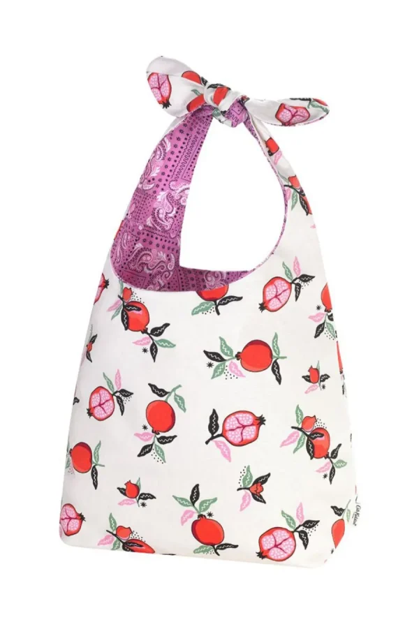 Cath Kidston Pomegranate Large Reversible Knotted Shopper Cream Store