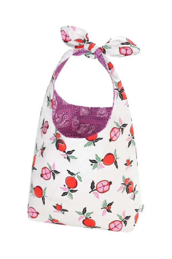 Cath Kidston Pomegranate Large Reversible Knotted Shopper Cream Store