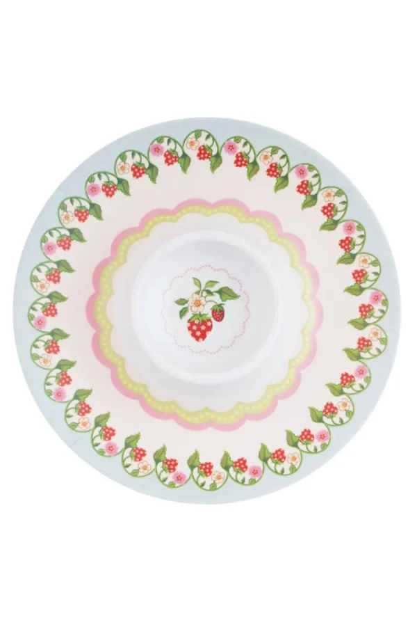 Cath Kidston STRAWBERRY MELAMINE PICNIC CHIP & DIP Multi Best