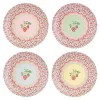 Cath Kidston STRAWBERRY 4PK MELAMINE PICNIC DINNER PLATES Multi Outlet