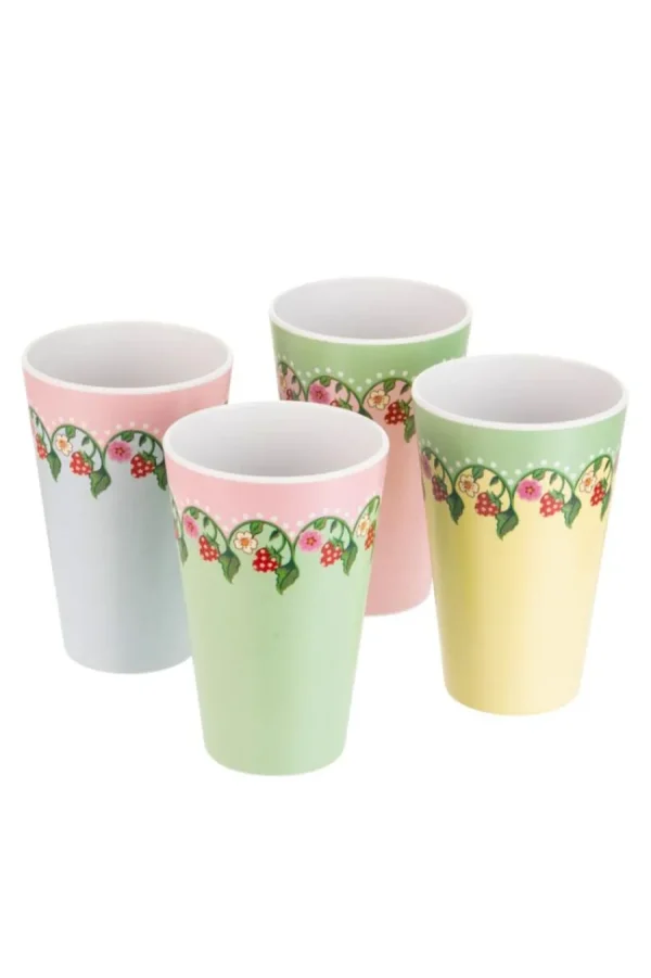 Cath Kidston STRAWBERRY 4PK MELAMINE PICNIC TUMBLERS Multi Sale