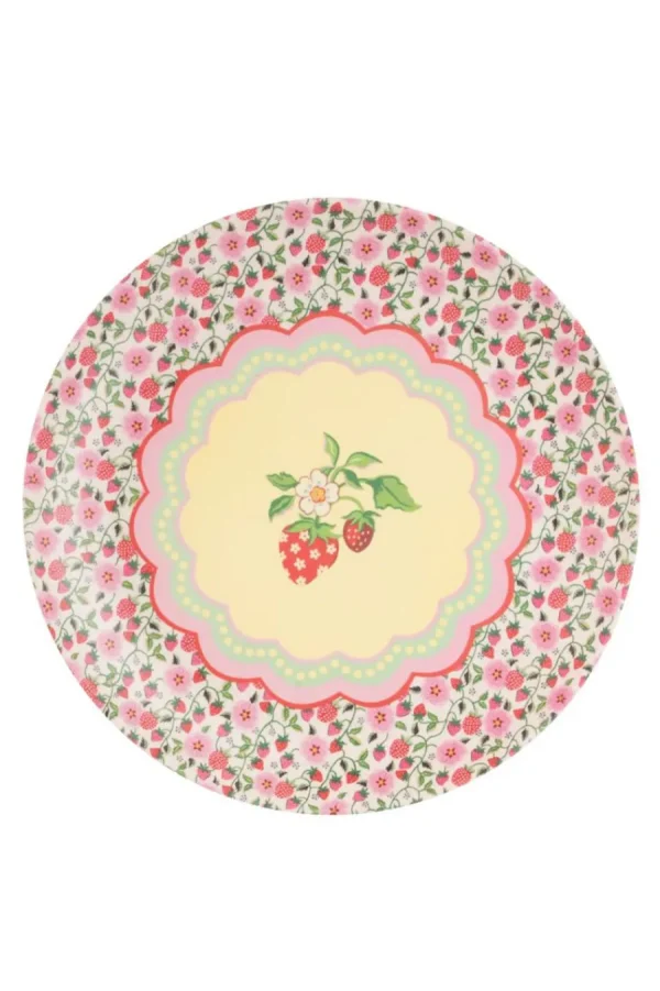 Cath Kidston STRAWBERRY 4PK MELAMINE PICNIC DINNER PLATES Multi Outlet