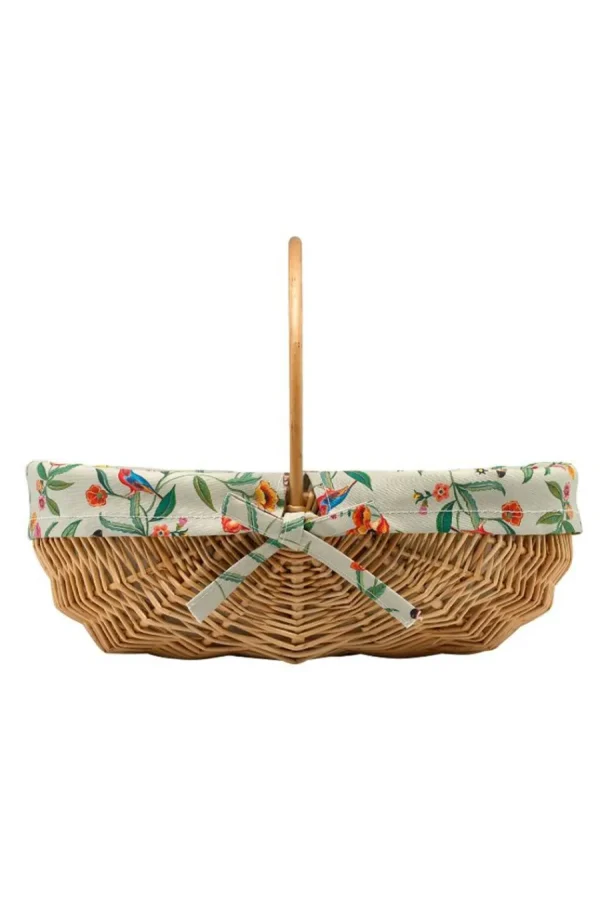 Cath Kidston Summer Birds Wicker Garden Trug Green Outlet