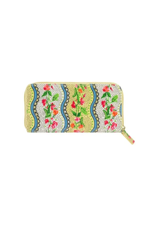 Cath Kidston Sweet Pea Stripe Small Continental Zip Wallet Yellow Store