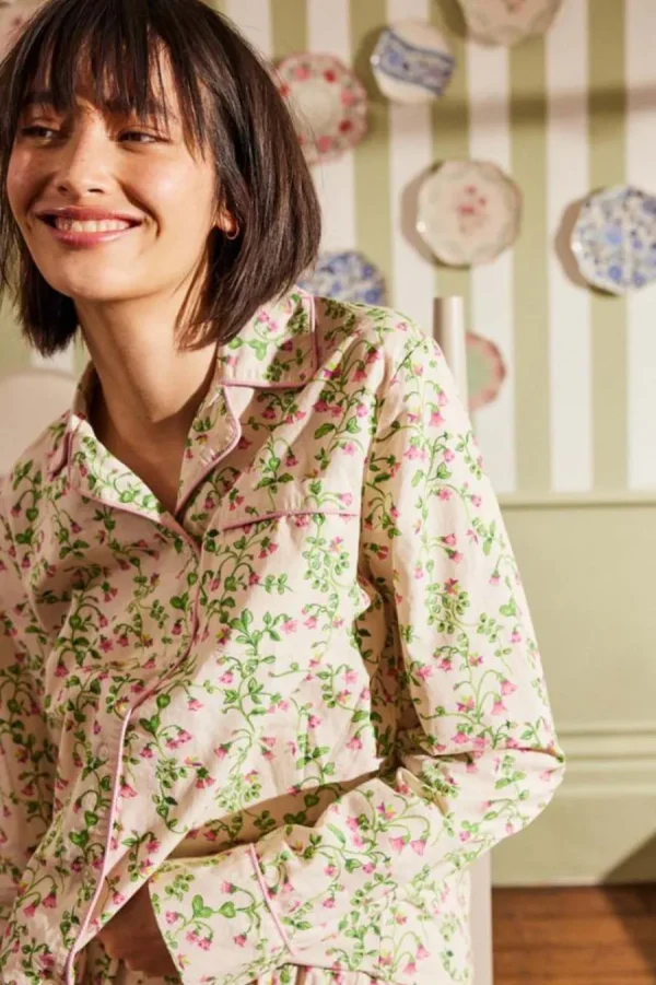 Cath Kidston TWIN FLOWERS BUTTON THROUGH PJ Blue Best Sale