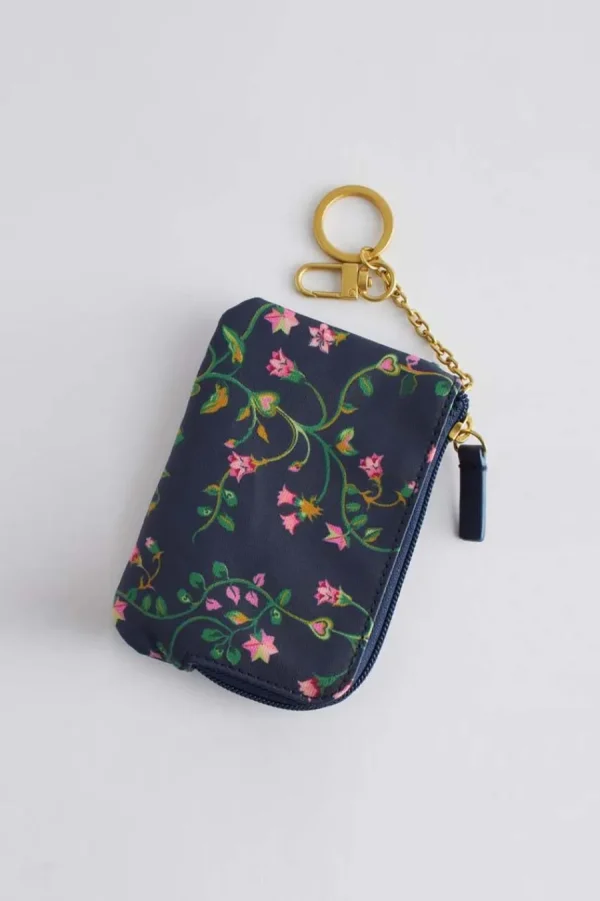 Cath Kidston TWIN FLOWERS CARD & COIN PURSE Navy Store