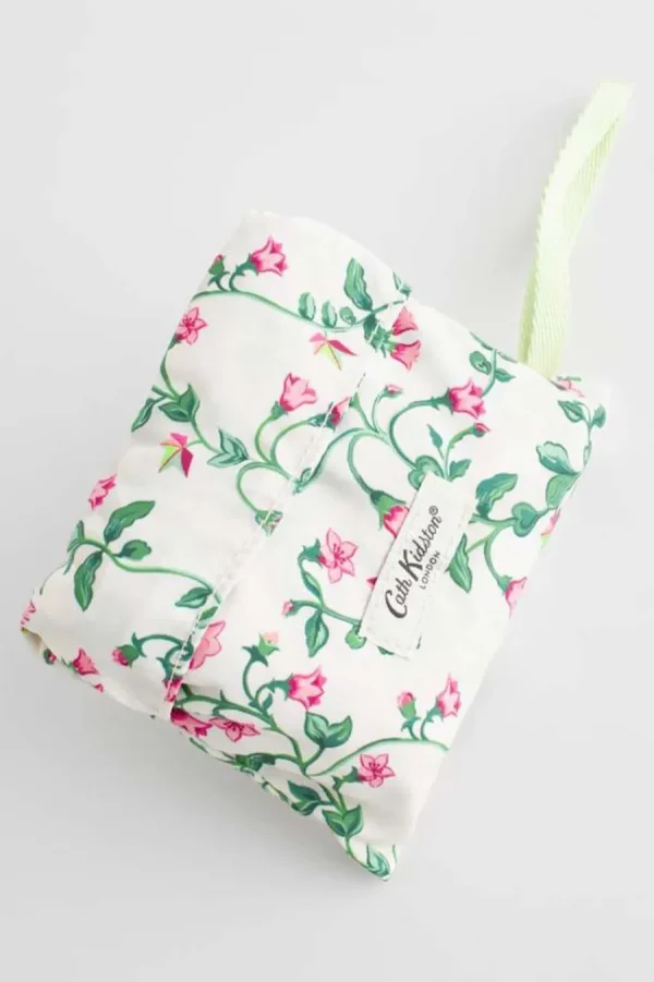 Cath Kidston TWIN FLOWERS SMALL FOLDAWAY TOTE Cream Best Sale