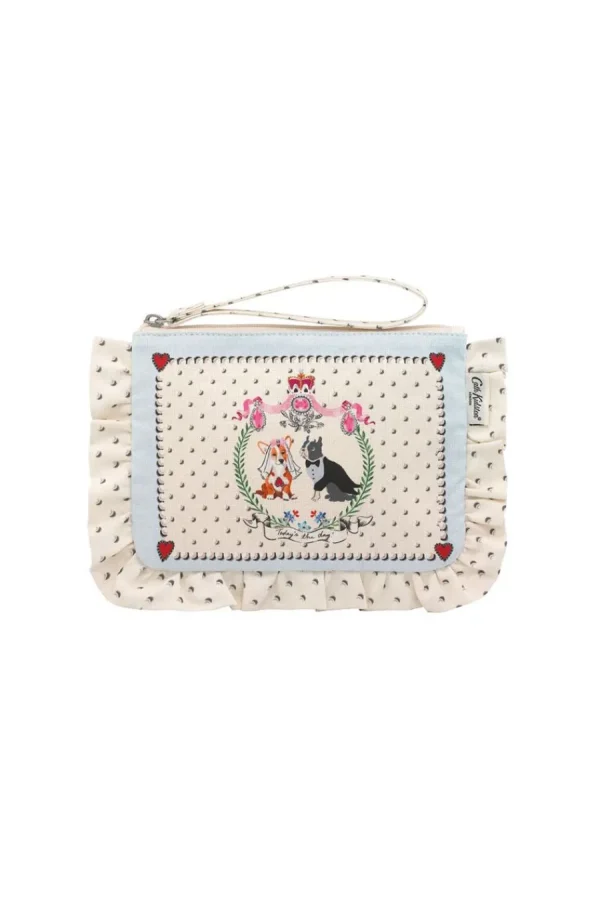 Cath Kidston Wedding Frill Wristlet Pouch - Mr And Mrs Cream Shop