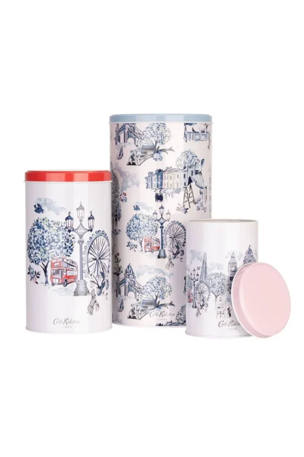 Cath Kidston 30 Years London Set Of 3 Storage Tins Multi Online